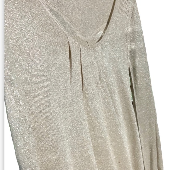 Anthro ‘Gold Dust’ Sweater Sheer XS Sparkle Top Blouse Tunic - Picture 3 of 13
